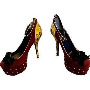 Dolce & Gabanna Burgundy Heels w Embellishments - vintage RARE FIND!!